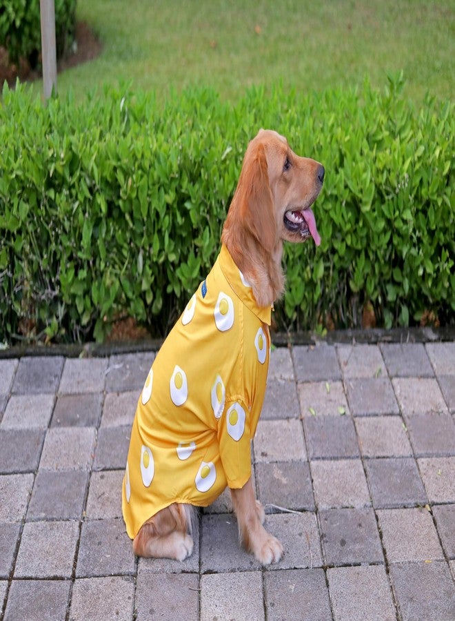 15 BUTTONS Rayon Yellow and White Sunny Printed Summer Dog Shirt (L) | Printed Pet Shirt | Super Soft Light Weight | Comfortable Dog Clothing Choice | for Beagle, Cocker, Spaniel Indie - Image 5